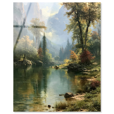 Impression acrylique Forest Mirror, art mural de style ferme par