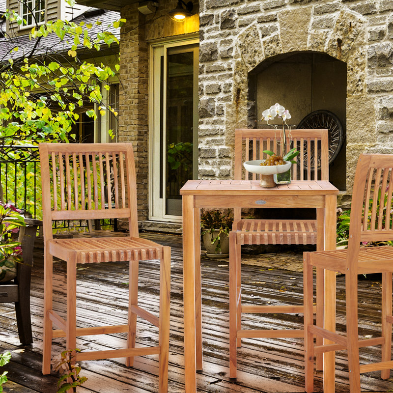 Elijah Outdoor Teak Bar Stool