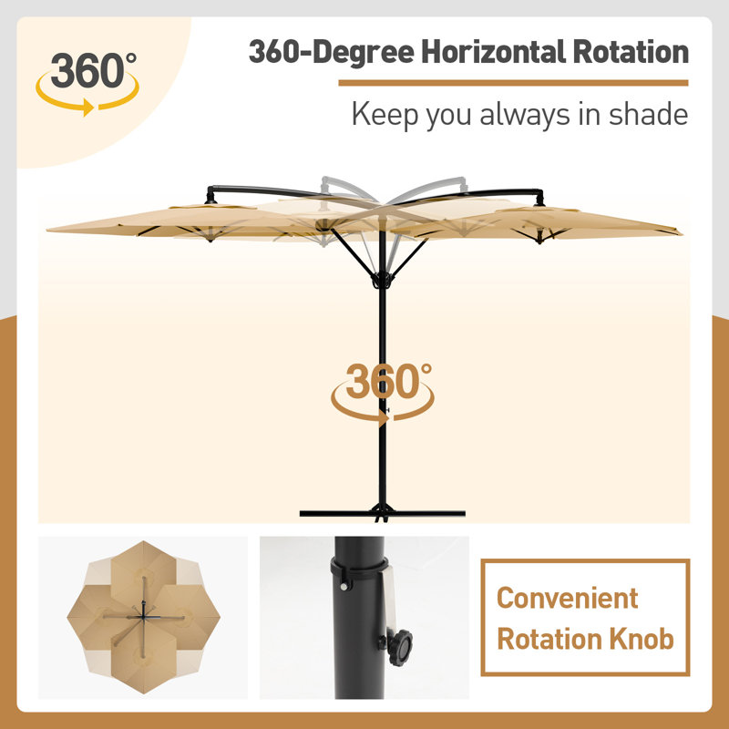 Parasol de patio extérieur 9 ', Beige