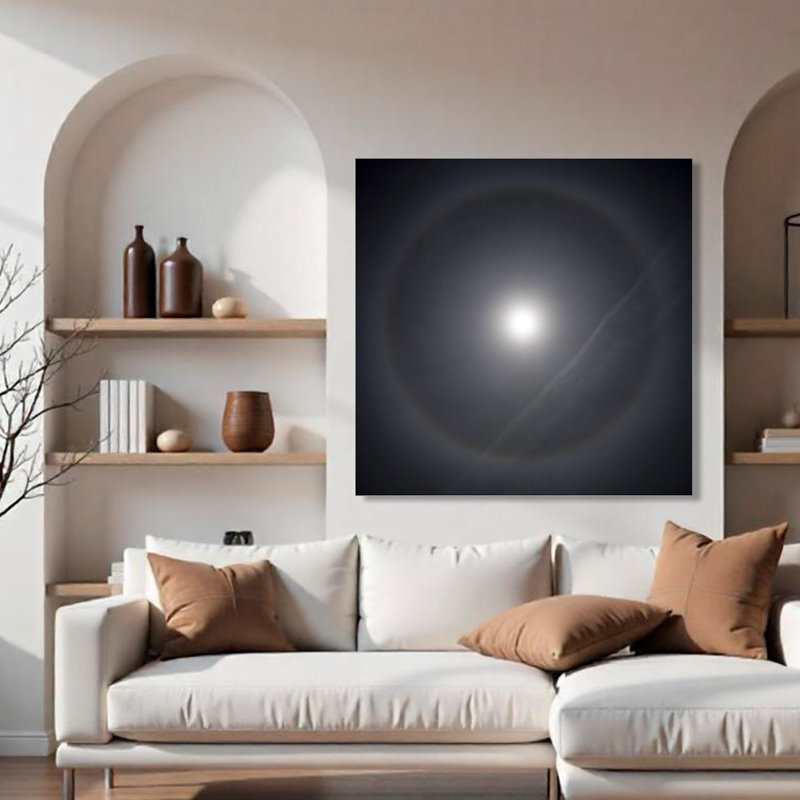 « moon halo », impression sur toile enroulée, H 30 po x l 30 po x P 1,5 po