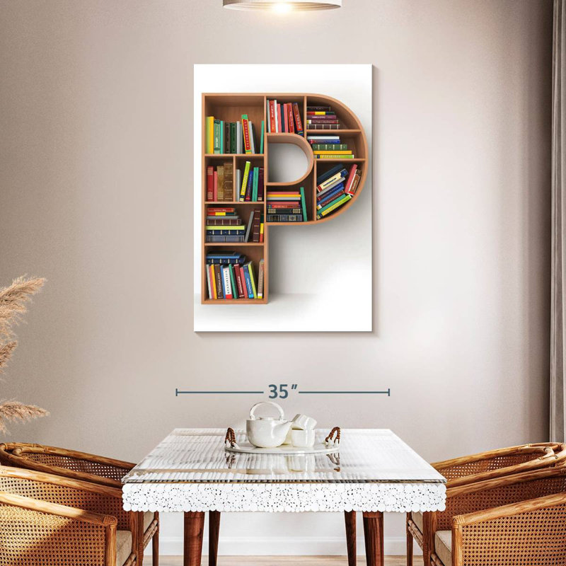 Keiri Letter P Bookshelf, 45" H x 30" W