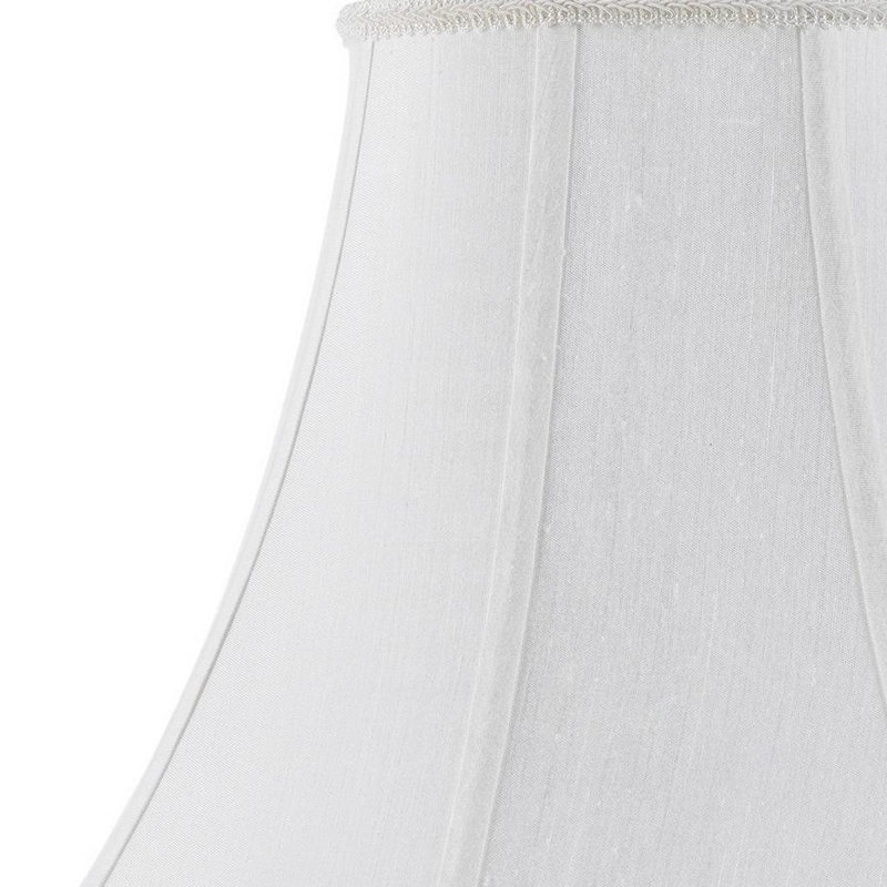 Abat-jour cloche en lin blanc, 12.00" H x 16.00" W x 16.00" D