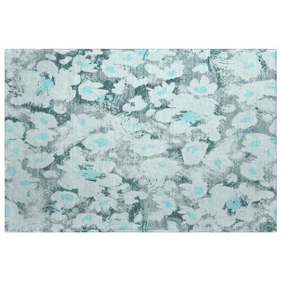 Premium Machine Washable Dream Shag ADS538 Floral Rug