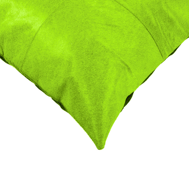 Torino Leather Throw Pillow, Lime, Solid Color
