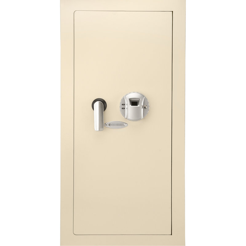 Coffre-fort mural biométrique - 0,82 pi³ beige, rangement sécurisé avec tablette amovible et pênes dormants beige