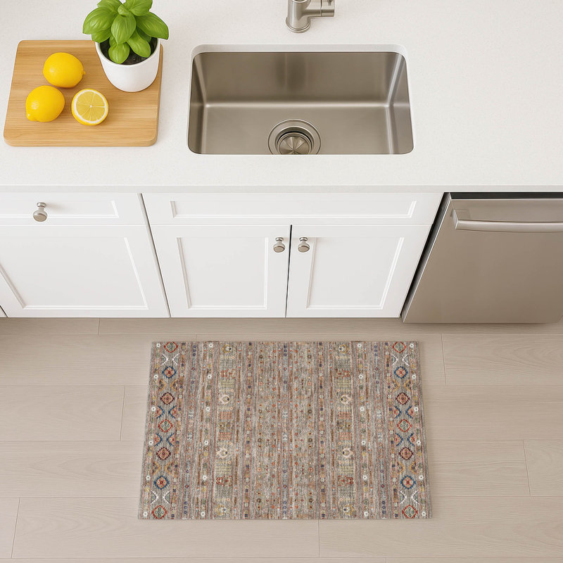 Machine Washable Indoor/Outdoor Brenden ACN2244 Navajo Rug, Rectangle 1'8" x 2'6"