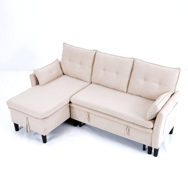 Canapé modulaire en L avec rangement pour bureau, appartement, Beige