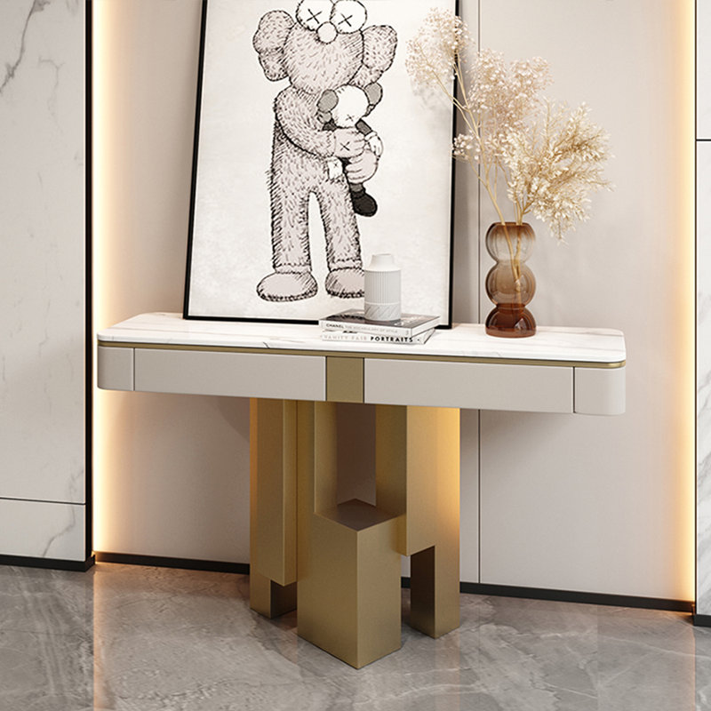 Console moderne de luxe haut de gamme., H 33,4 po x l 47,2 po x P 13,7 po, Doré