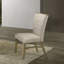Chaise d'appoint de salle à manger 26 x 23 x 37 en chenille et bois beige - ensemble de 2 - chaise d'appoint - beige - assise et dossier rembourrés