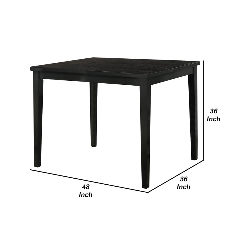 Table à hauteur de comptoir Heni, plateau rectangulaire de 48 pouces, brun noyer foncé