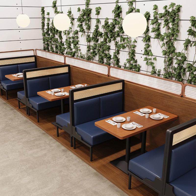 Banc rembourré en similicuir Modern Simple Cafe