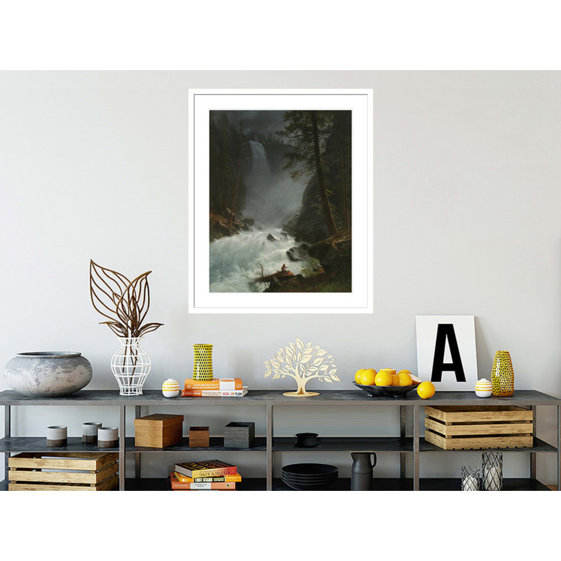 «A Stream in the Rocky Mountains» par Albert Bierstadt, impression giclée encadrée, H 40,82 po x l 33,5 po