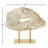 White Quartz Geode Slab On Gold Stand