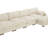 7 - Piece Upholstered White Faux Rabbit Fur Flannel Reversible Modular Sofa Living Room Sectional Couch with Ottoman-850720679-850720678