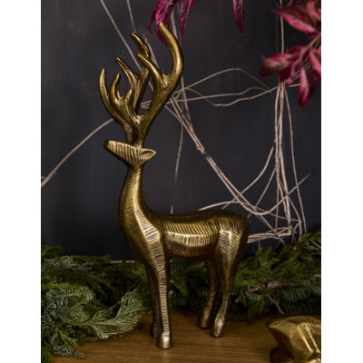 Cerf Aethelred moderne en aluminium texturé