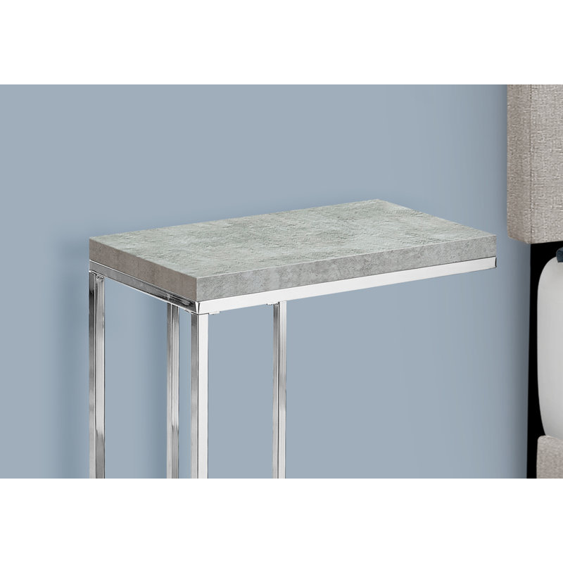 Side Table 18.2"W x 10.2"D x 25.2"H Particle Board 1 Pc Grey C-shaped