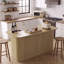 Îlot de cuisine de 200 cm (78,7 po) avec 2 armoires et 3 tiroirs, table d'îlot avec rangement pour poubelle, naturel-1559246352