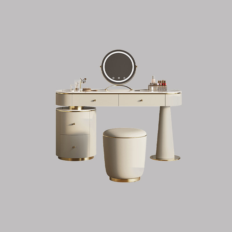 Modern Minimalist Light Luxury Burned Stone Dressing Table with Storage
