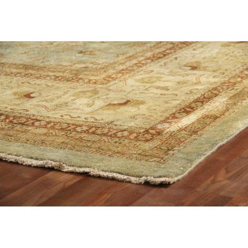 Antique Weave Ziegler Wool Oriental Area Rug in Beige/Yellow/Brown, Rectangle 14' x 18'6"
