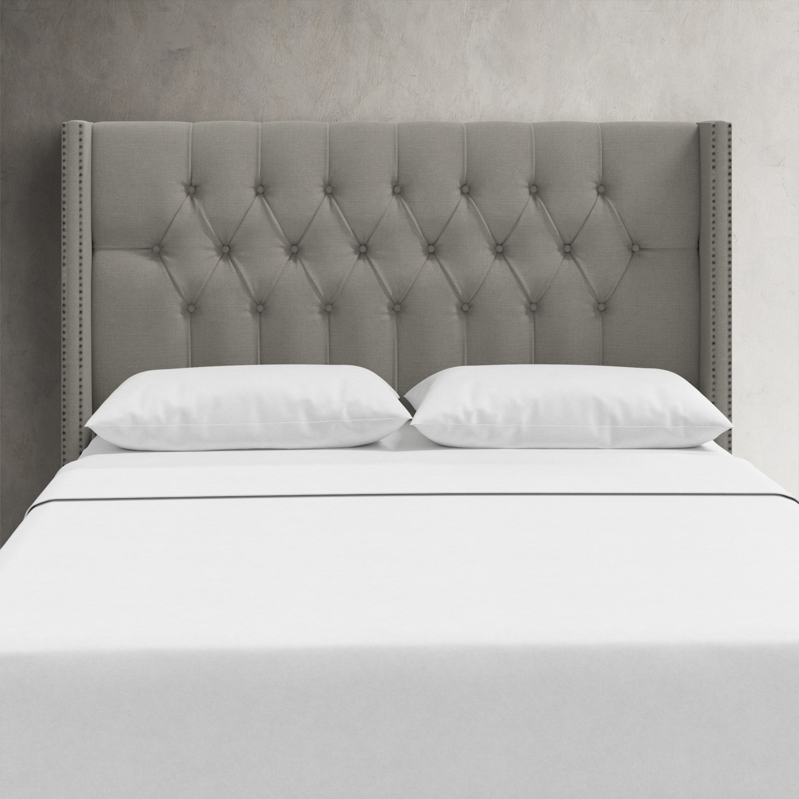 Knighten Upholstered Headboard, Twin, Classic Grey Linen