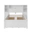 Lit de rangement en bois avec tête de lit haute bibliothèque allongée, 6 tiroirs et station de charge pour les adultes, sans sommier, simple