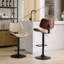 Tabourets de bar pivotants 360, siège en noyer et similicuir, hauteur réglable, ergonomique, pour îlot de cuisine / salle à manger / café, look Mid-Century, chaise beige, revêtement, salle à manger / café / cuisine à base stable-120946532