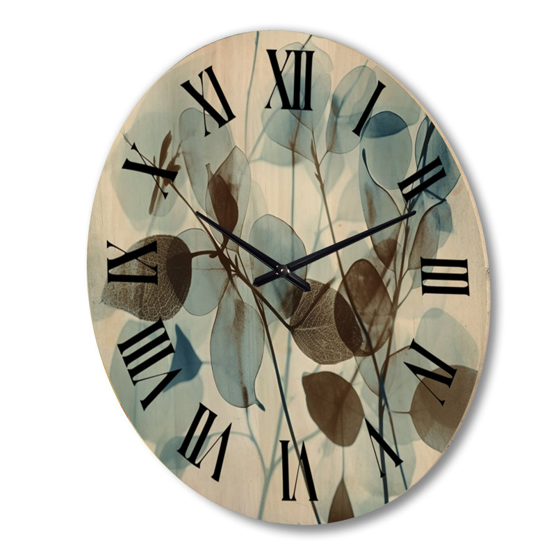Horloge botanique en bois, Très grand