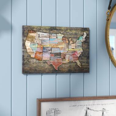 Bless international USA Map I by Diego Tirigall Gallery-Wrapped Canvas ...