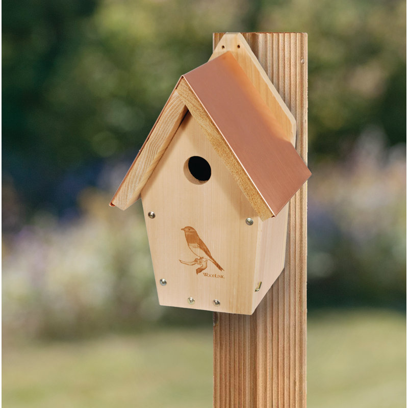 13" Cedar and Copper Bluebird Nesting Box