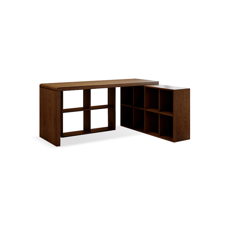 Bureaux en bois massif en L noyer clair, H 29,53 po x l 62,99 po x P 23,62 po