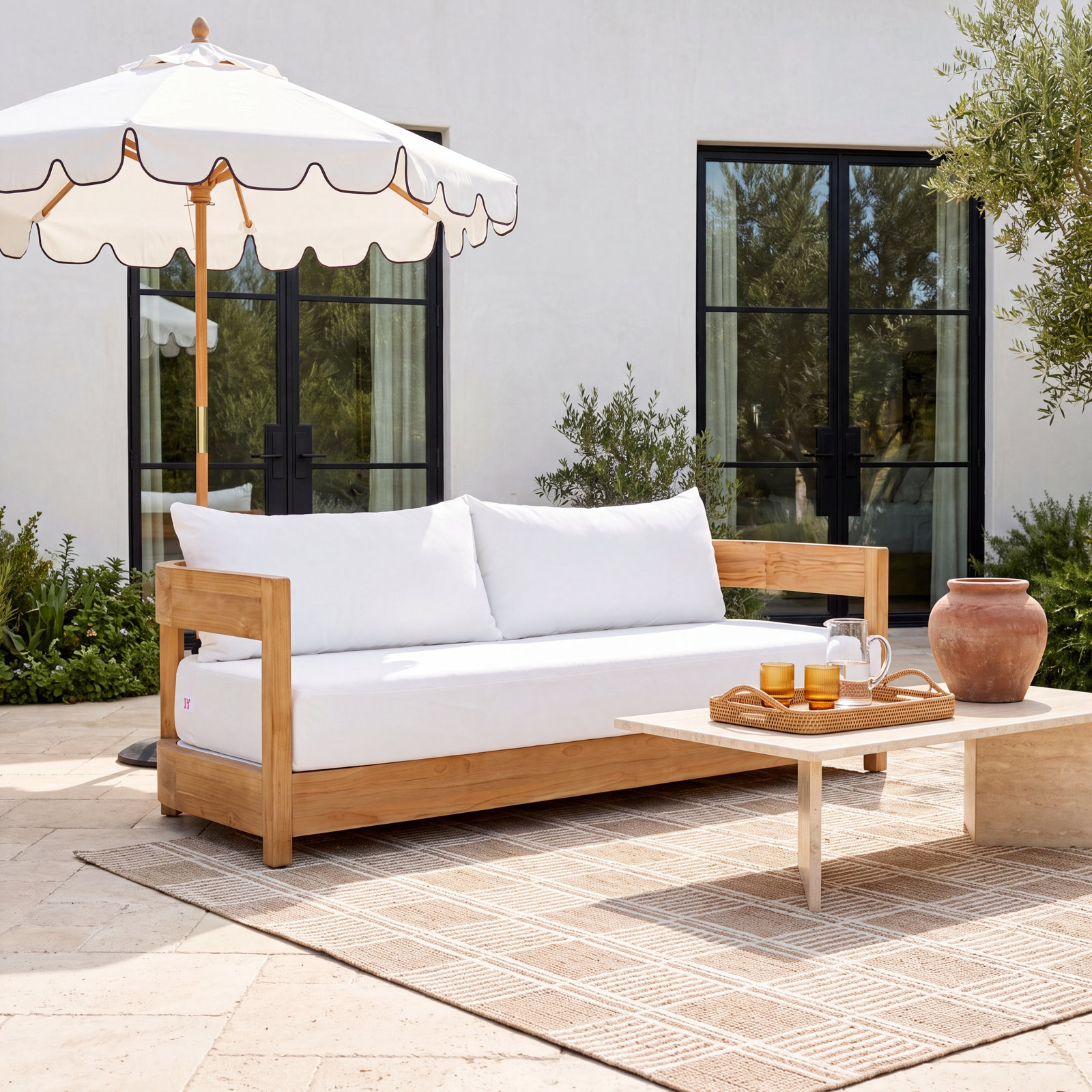 Everlee 80" Sunbrella® Patio Sofa, White