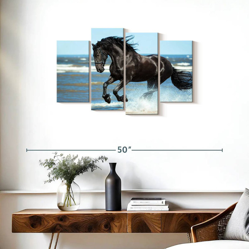 Brampt Friesian By The Beach, 22" H x 36" W