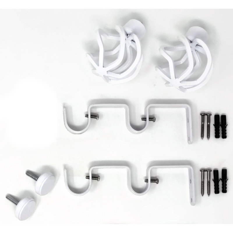 Tringle à rideaux double pour fenêtre Courville, Blanc, H 1 po x l 84 po x P 1 po