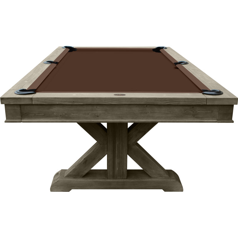 Brazos River Weathered 8' Slate Pool Table with Professional Installation Included, Weathered Gray, Dark Brown