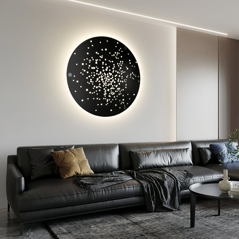 18.5" Round Flush Mount Ceiling Light With Dimmable And Remote Control