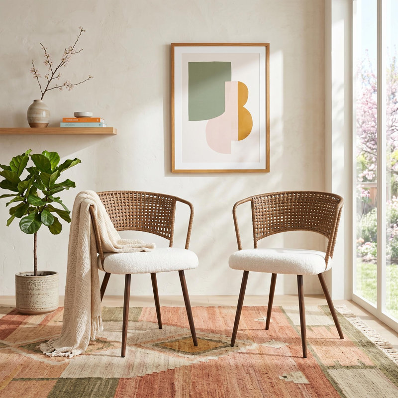Ensemble de 2 chaises de salle à manger Modern Farmhouse, Noyer