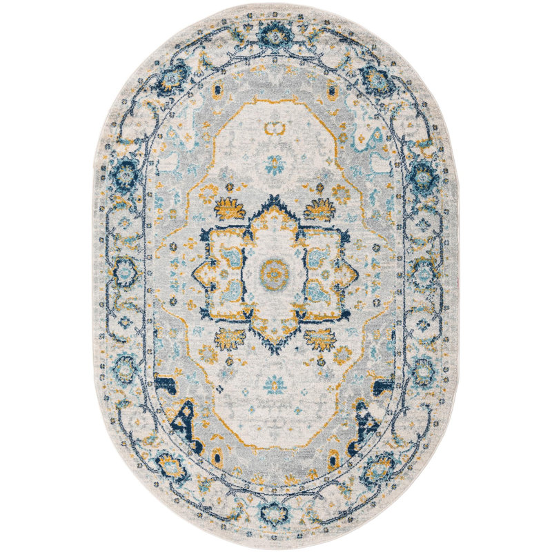 Ikat Indoor Rug, Oval 5'3" x 8'