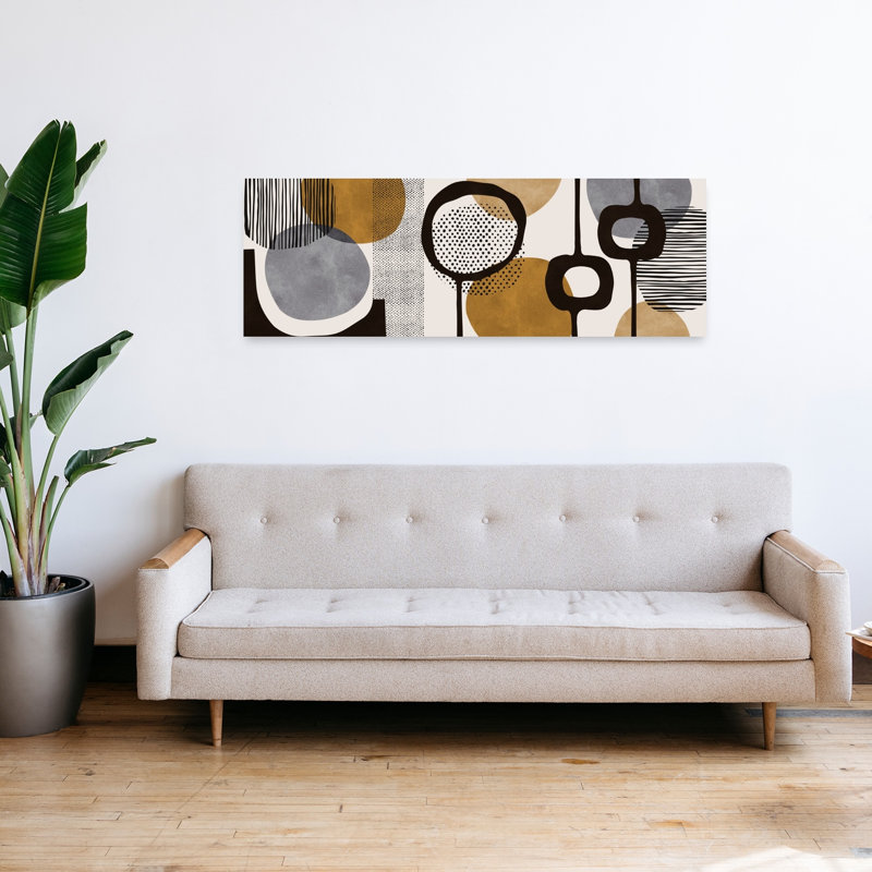 Art mural expressif contemporain abstrait expressif, H 16 po x l 48 po