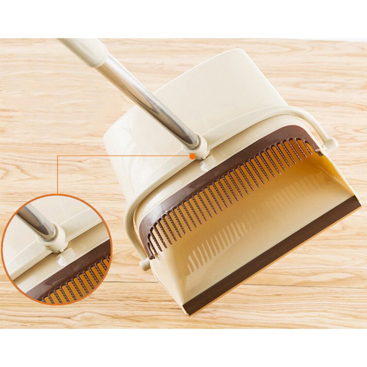 ANMINY Adjustable Broom And Dustpan Set with Replaceable Head