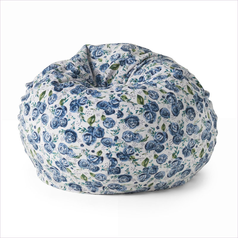 Pour le salon et la chambre à coucher, fauteuil à billes arrondi à siège simple en tissu bleu doux de 3 pieds pour une détente décontractée