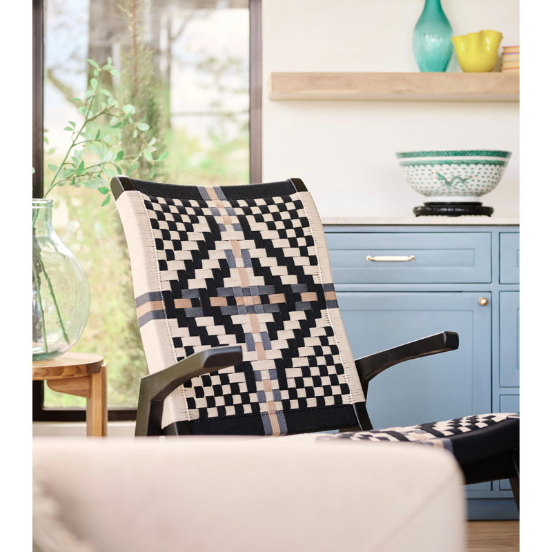 Amador Rocking Chair In San Geronimo Pattern, Colonial Pattern, Charcoal