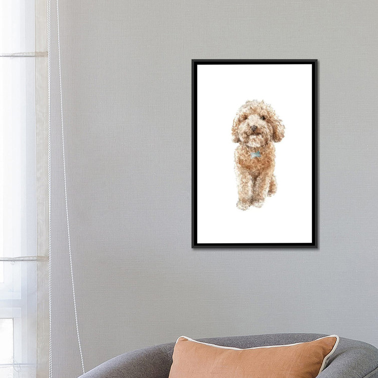 'Apricot The Happy Poodle Puppy' Print on Canvas