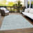 Machine Washable Indoor/Outdoor Xhevrie Turquoise Rug-1942648910
