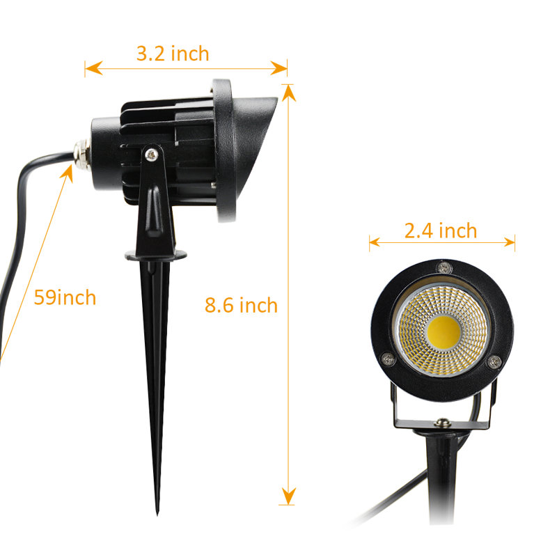 Black Hardwired/Plug-In 10W LED Metal Spot Light