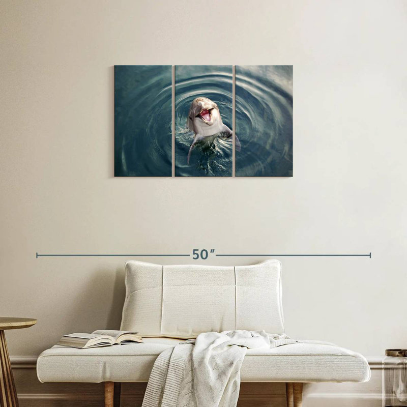 Brampt Excited Dolphin, 20" H x 33" W