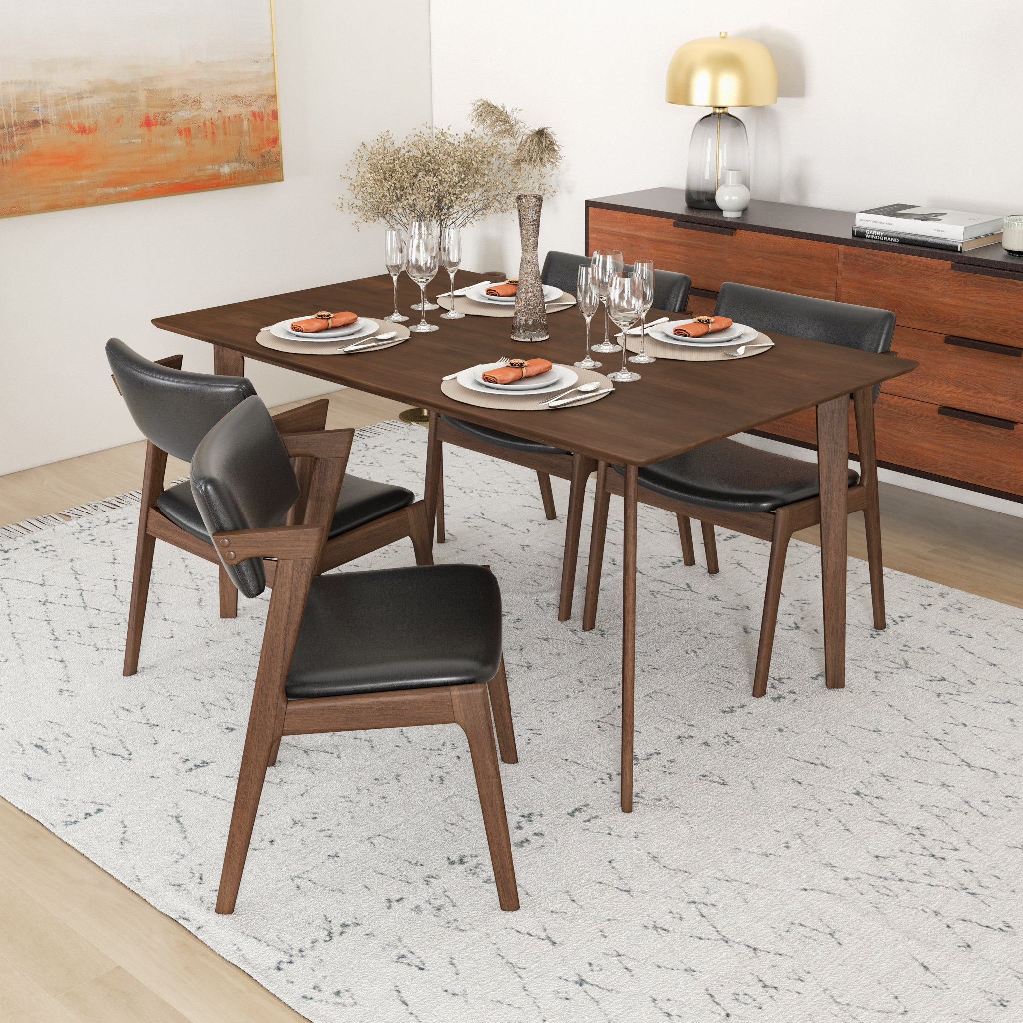 5 piece mid discount century dining set