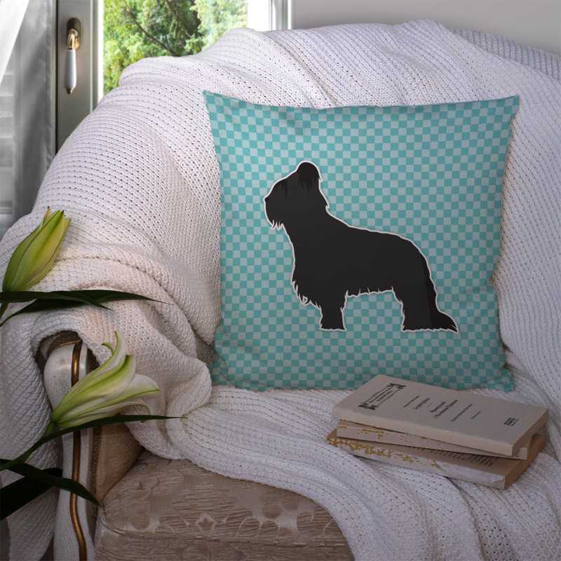 Coussin décoratif intérieur/extérieur brie, H 14 po x l 14 po x P 3 po, Bleu