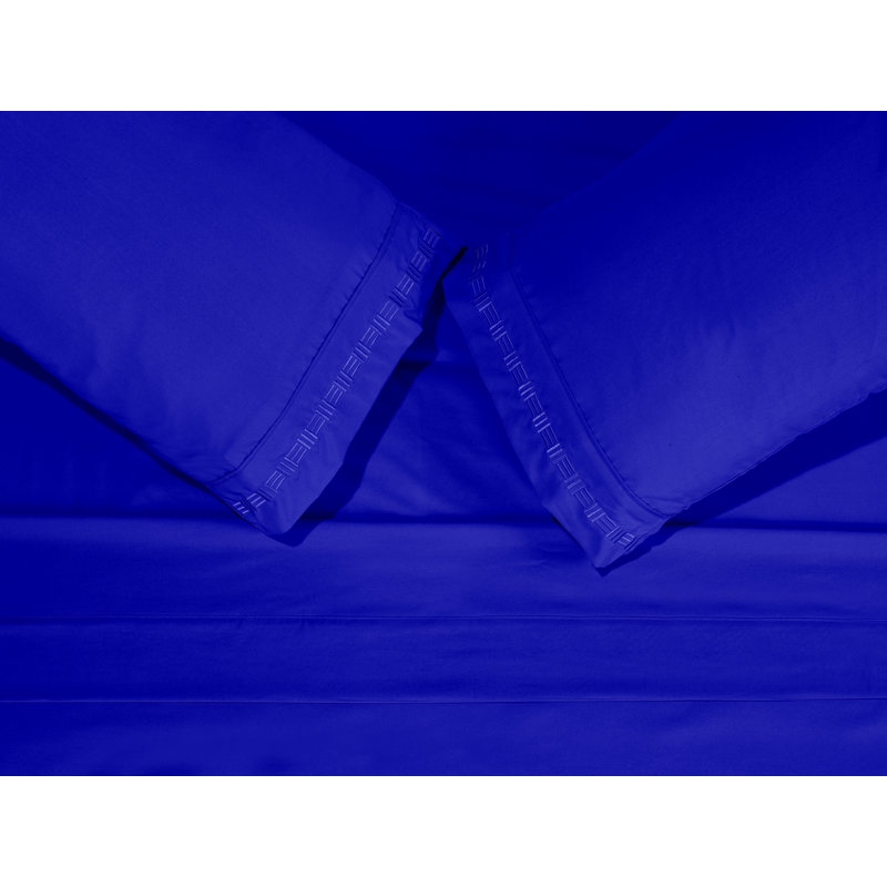 Paarizaat 9900 Series Deep Pocket Embroidered Microfiber Sheet Set, Navy, Queen