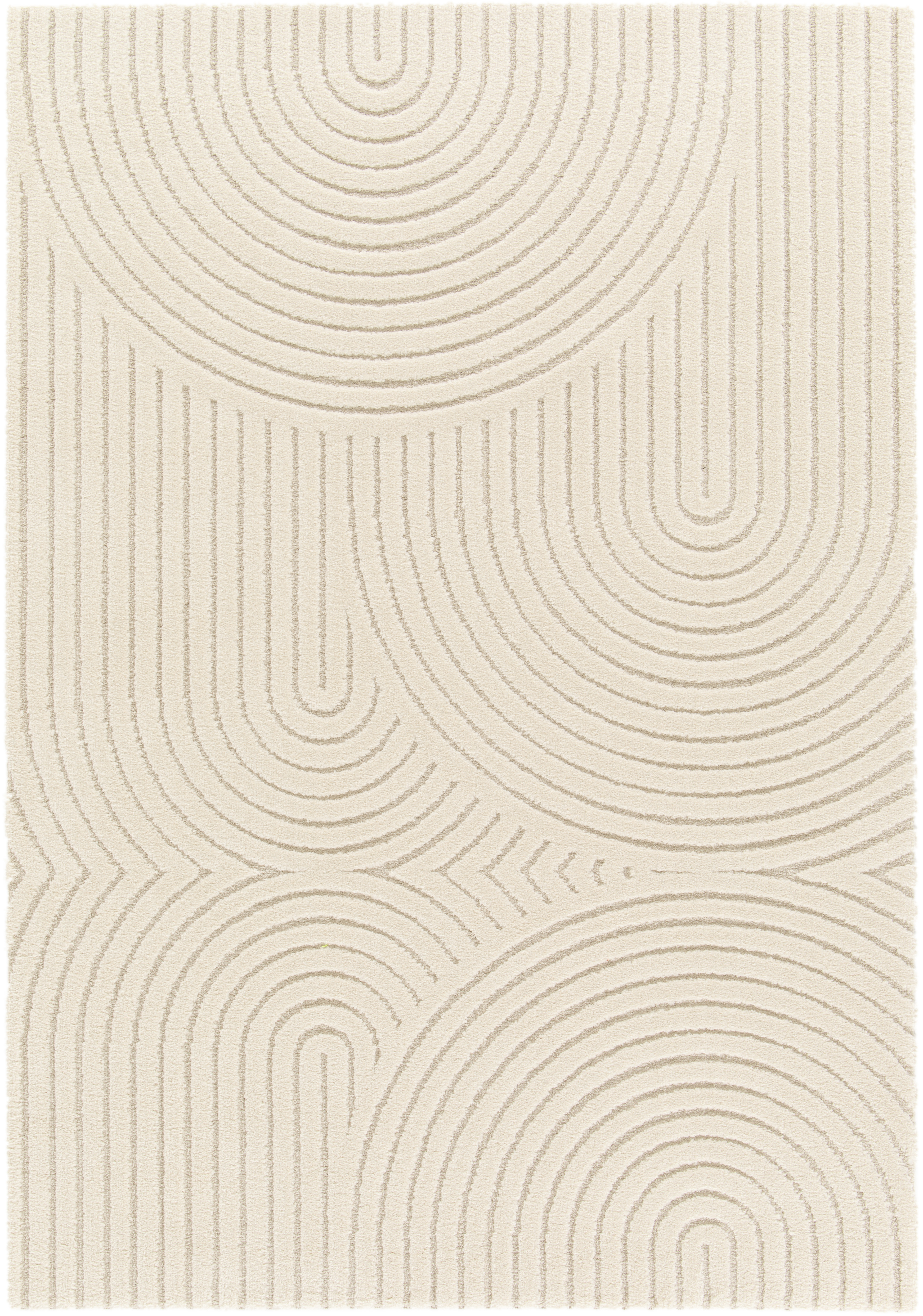Ebern Designs High-quality Geometric Cream Rug with Arches and 3D ...
