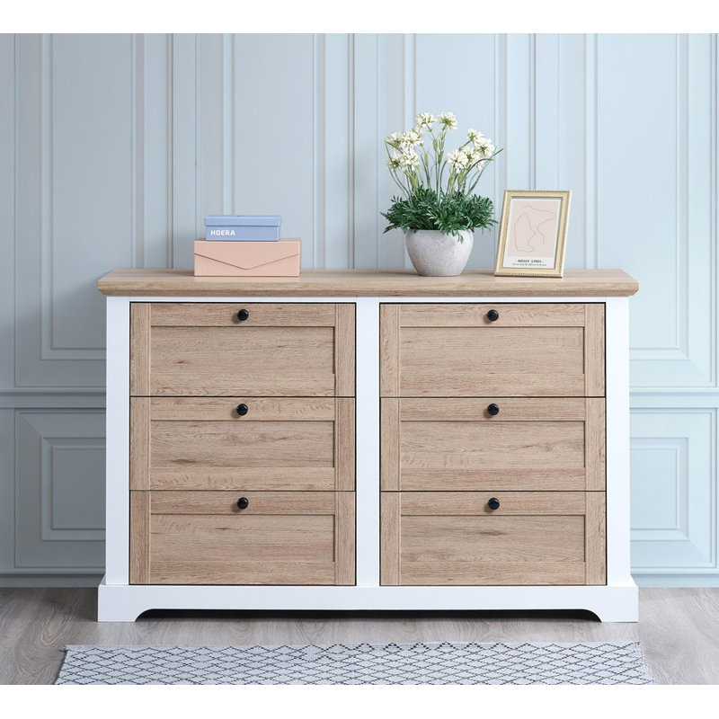 Commode principale à 6 tiroirs | Système de tiroirs Interlock | Glissoires pré-assemblées | Large 6 tiroirs profonds | Organisateur de placard pour chambre à coucher